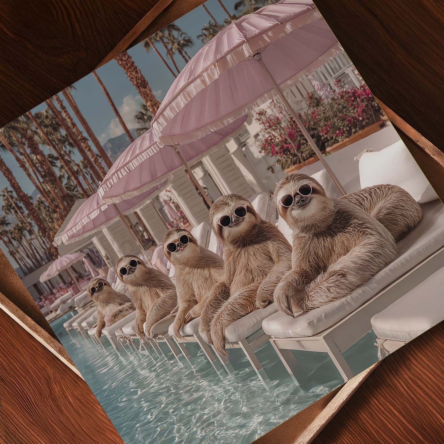 Poolside Paradise, Square, Art Print