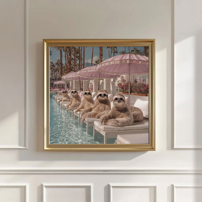 Poolside Paradise, Square, Wall Art