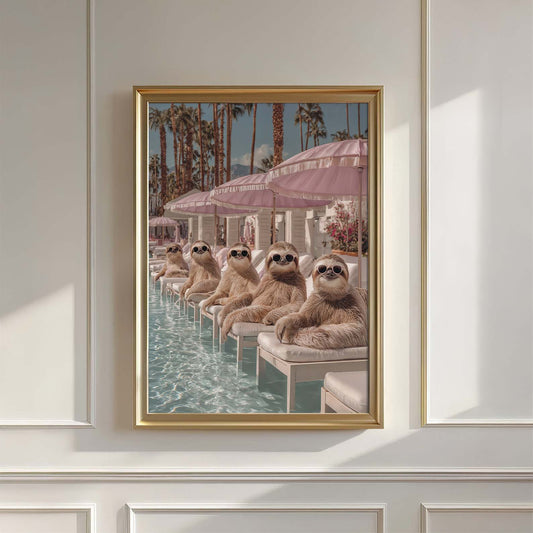 Poolside Paradise, Vertical, Wall Art
