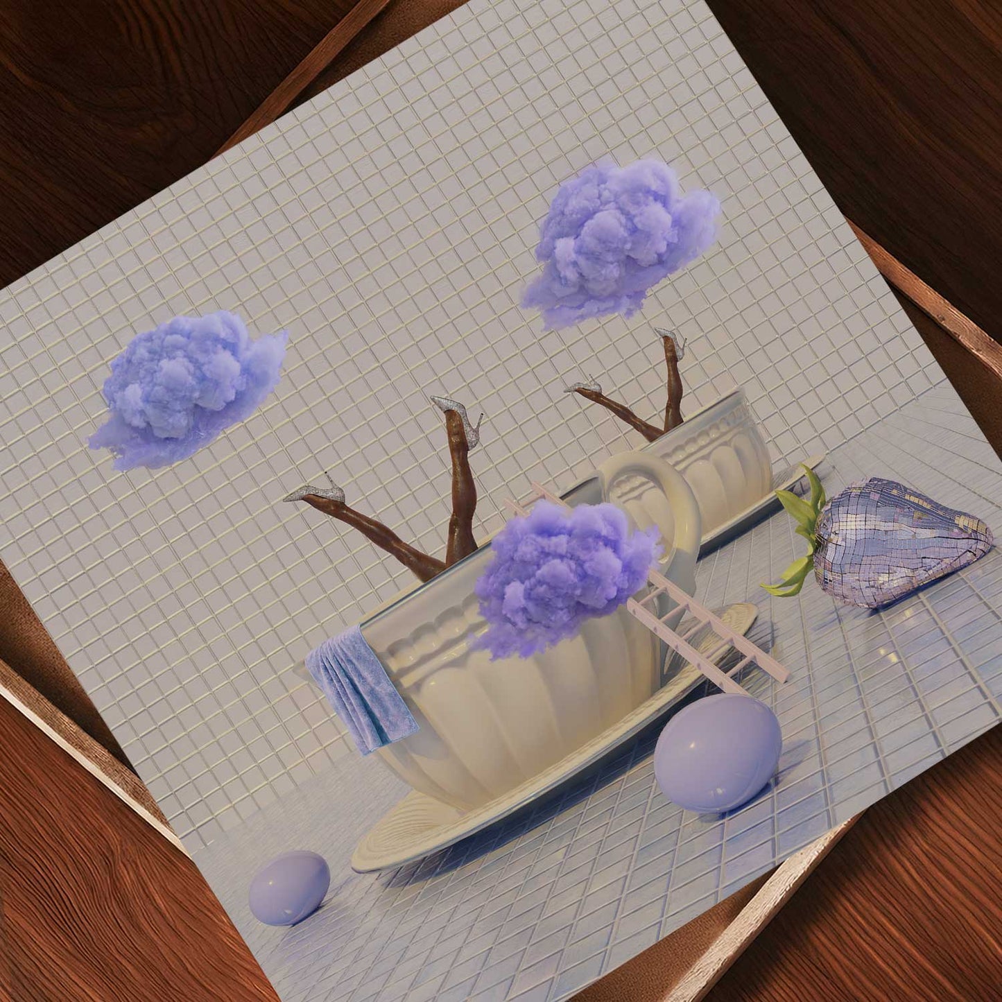 Purple Cloud Duet, Square, Art Print