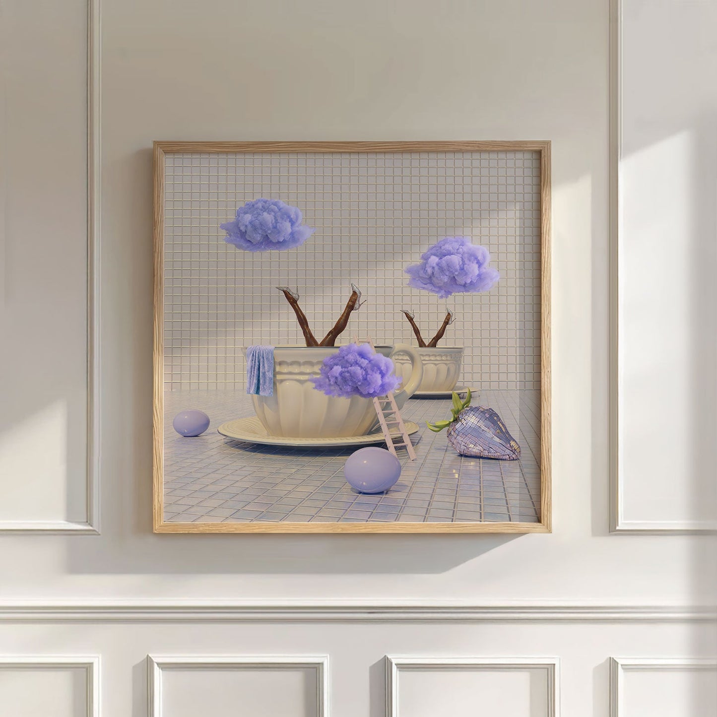 Purple Cloud Duet, Square, Wall Art