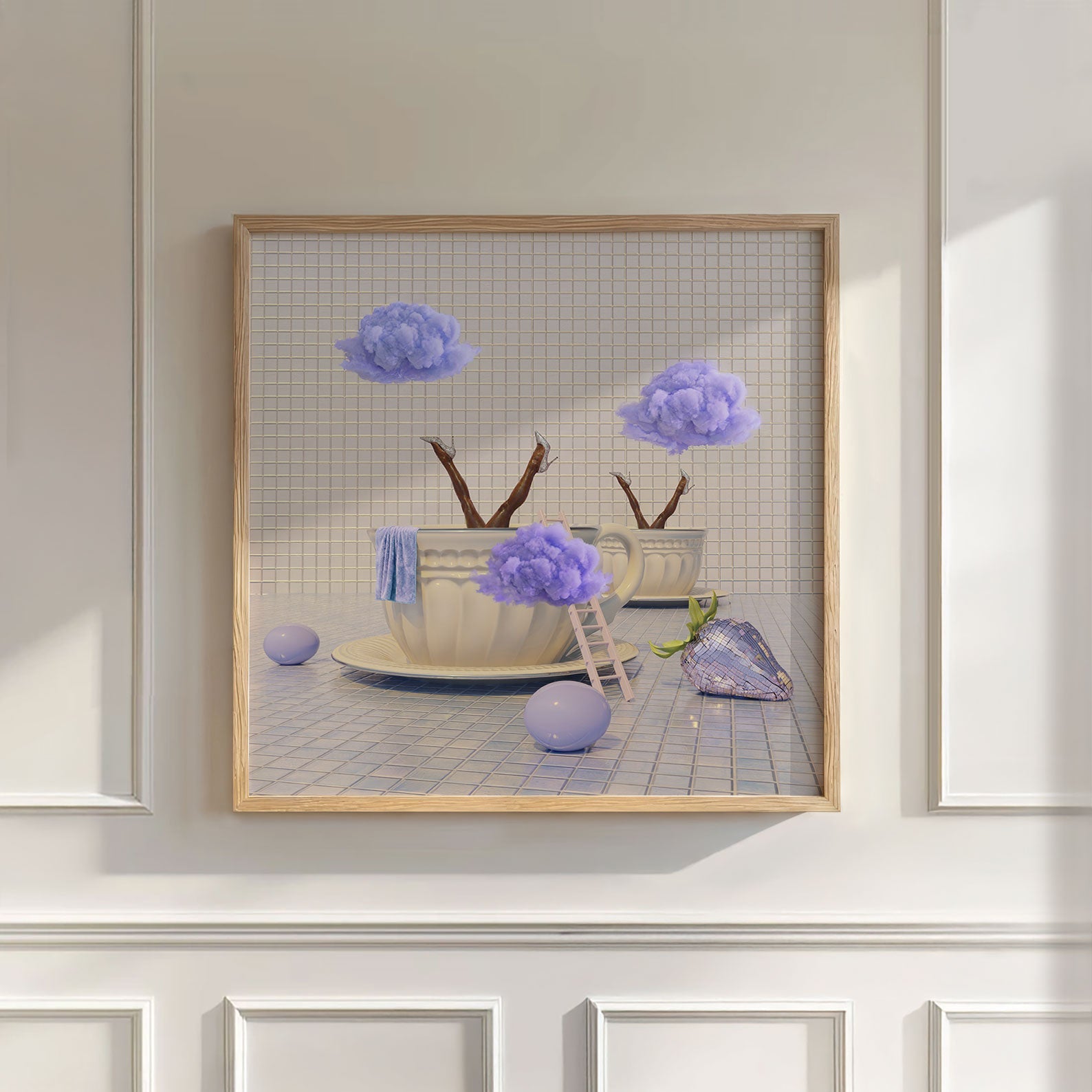 Purple Cloud Duet, Square, Wall Art