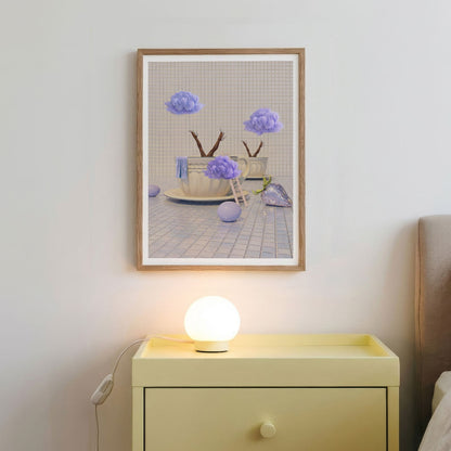 Purple Cloud Duet, Vertical, Framed Art