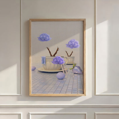 Purple Cloud Duet, Vertical, Wall Art