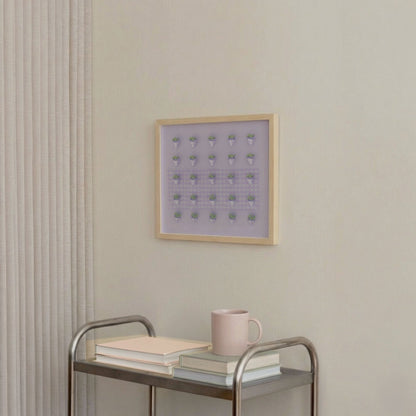 Purple Disco Berry Grid, Square, Framed Art