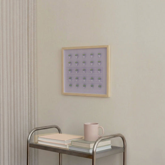 Purple Disco Berry Grid, Square, Framed Art
