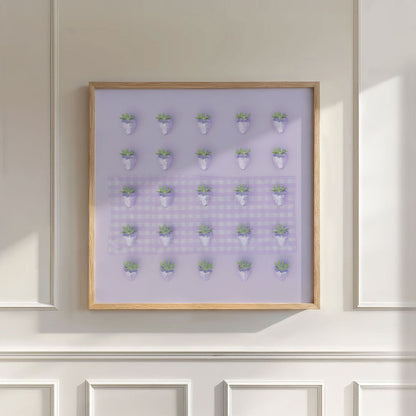 Purple Disco Berry Grid, Square, Wall Art