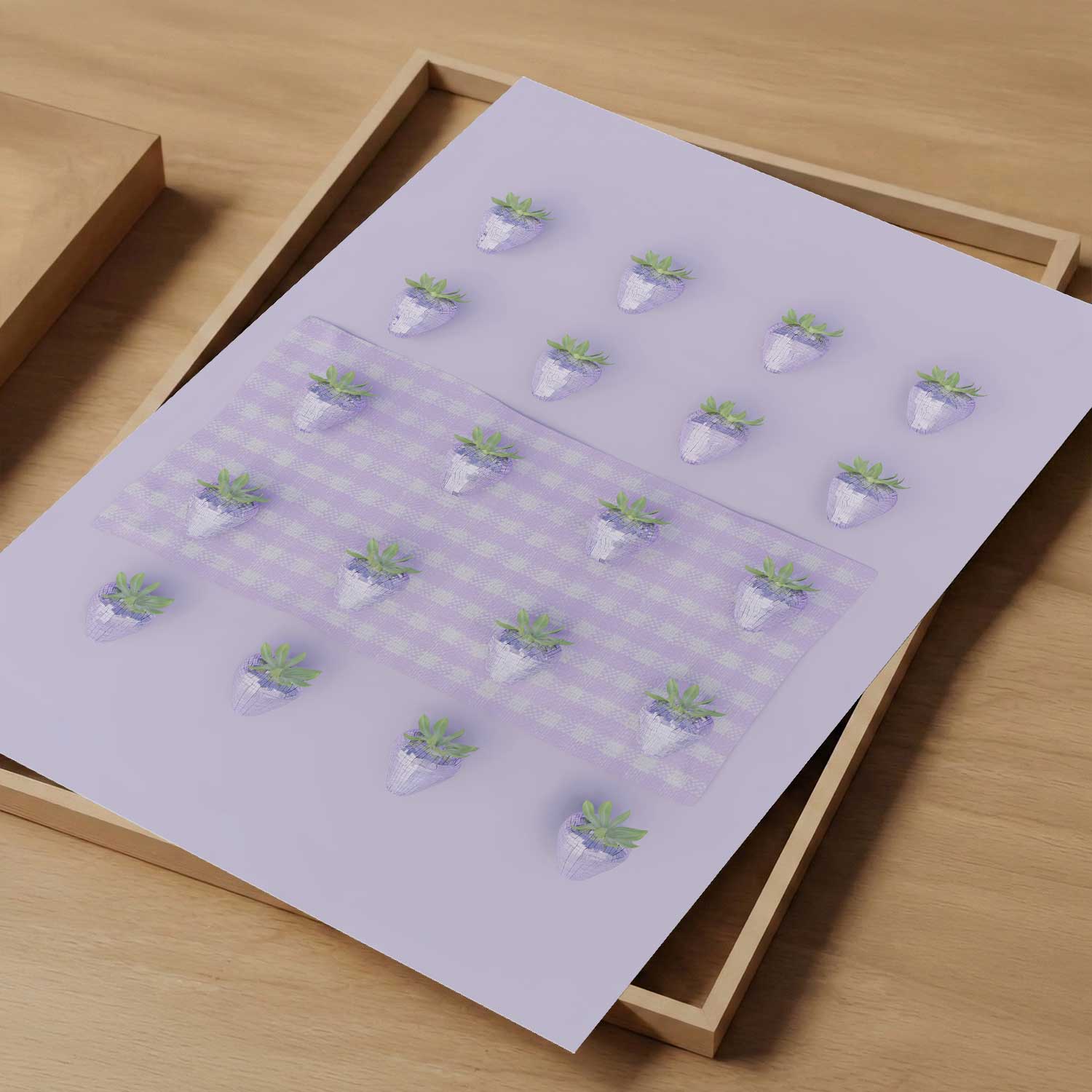 Purple Disco Berry Grid, Vertical, Art Print