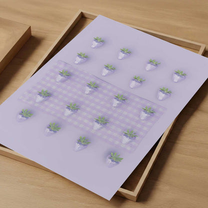 Purple Disco Berry Grid, Vertical, Art Print