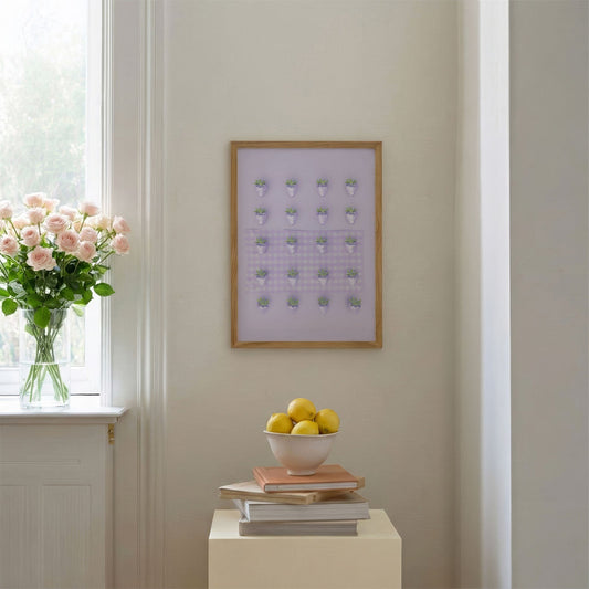 Purple Disco Berry Grid, Vertical, Framed Art