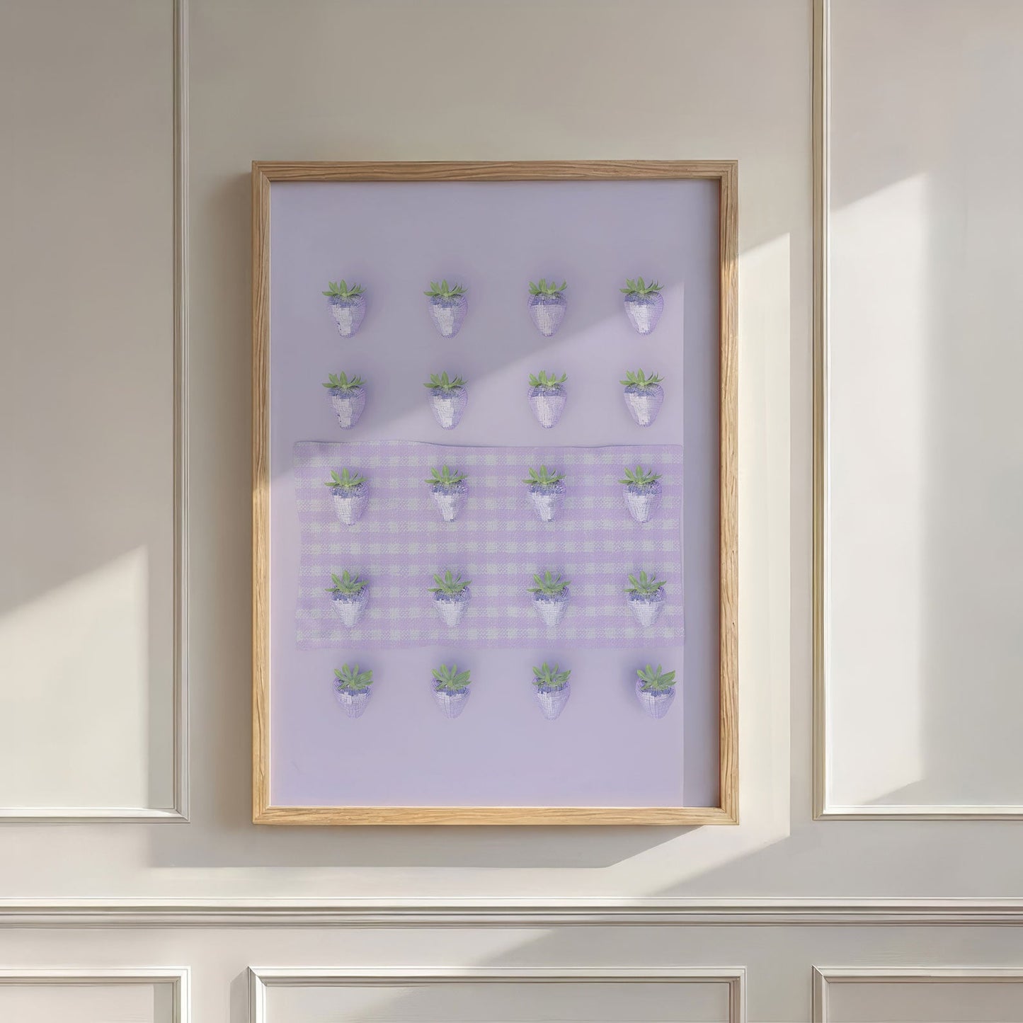 Purple Disco Berry Grid, Vertical, Wall Art