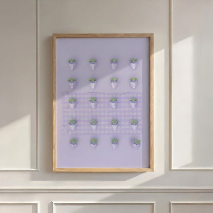Purple Disco Berry Grid, Vertical, Wall Art
