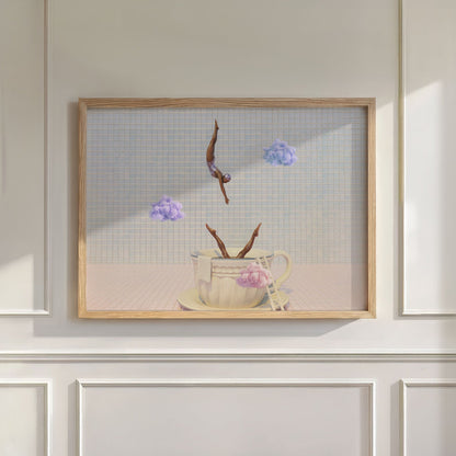 Rainbow Cloud Dive, Horizontal, Wall Art