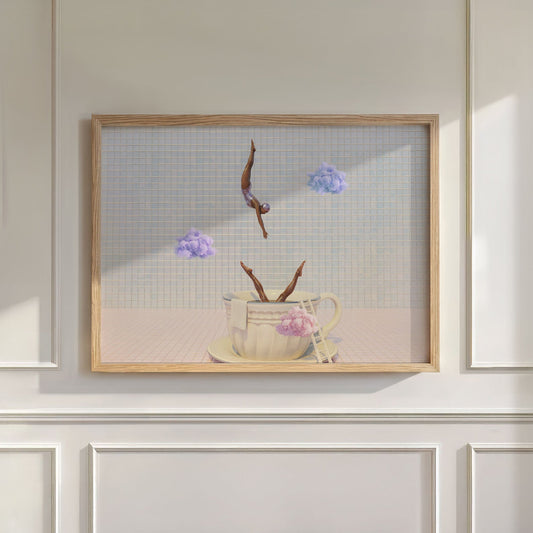 Rainbow Cloud Dive, Horizontal, Wall Art