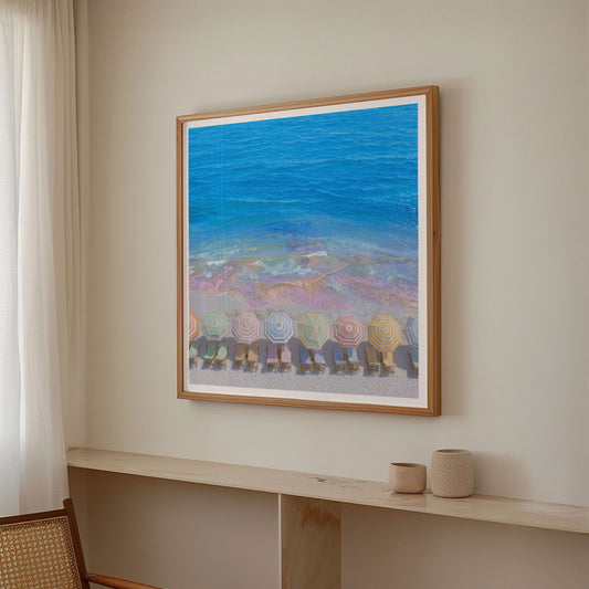 Rainbow Coast, Square, Framed Art