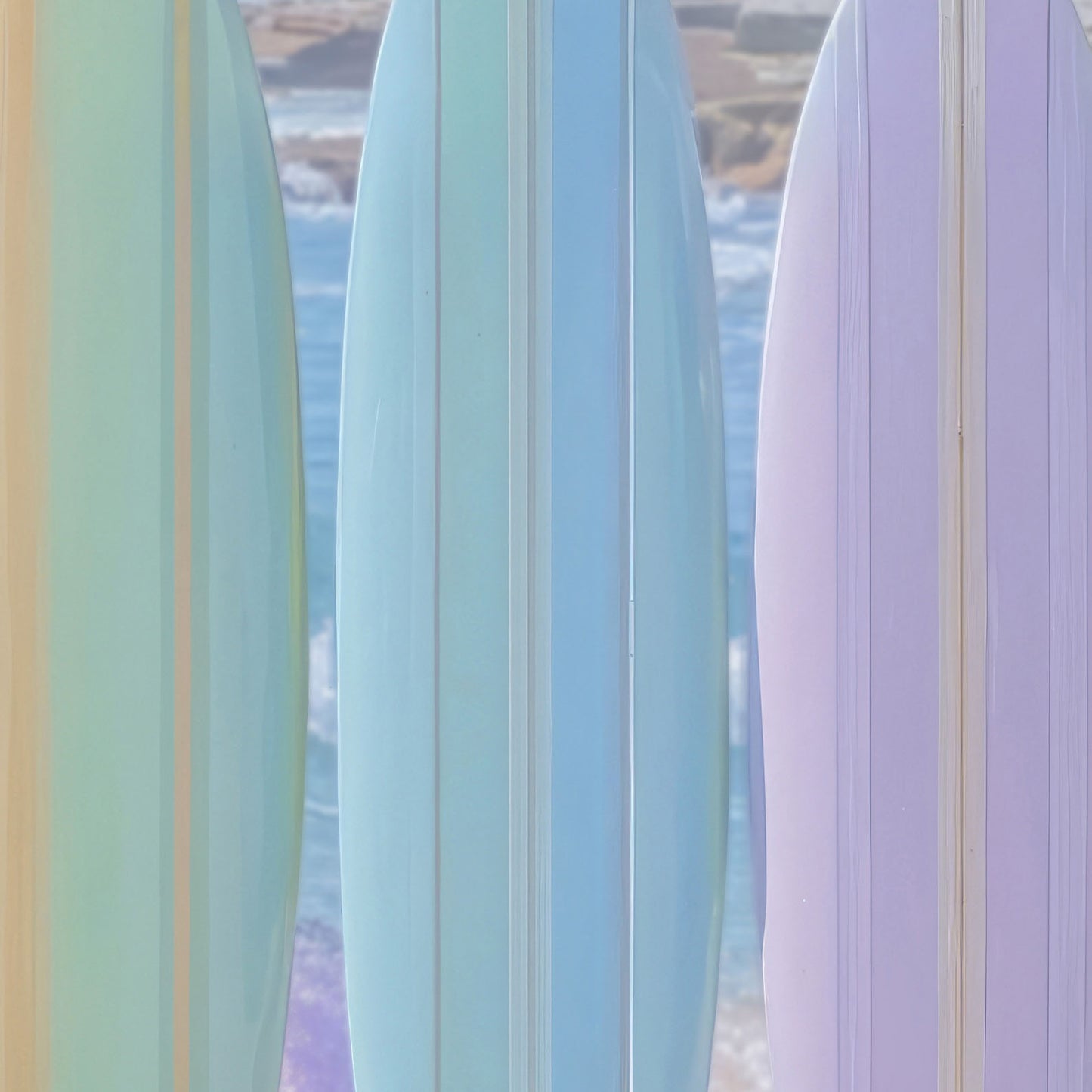 Extreme Close Up Detail Of Rainbow Surfboards