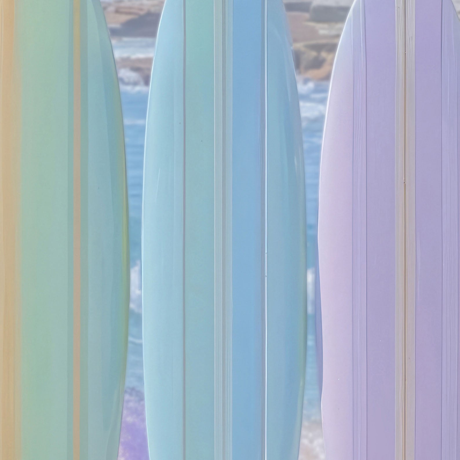 Extreme Close Up Detail Of Rainbow Surfboards