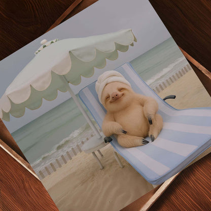 Relaxing On The Beach I, Square, Art Print