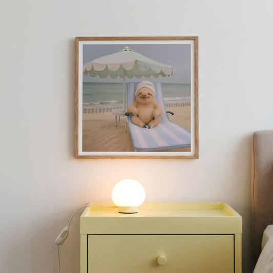 Relaxing On The Beach I, Square, Framed Art
