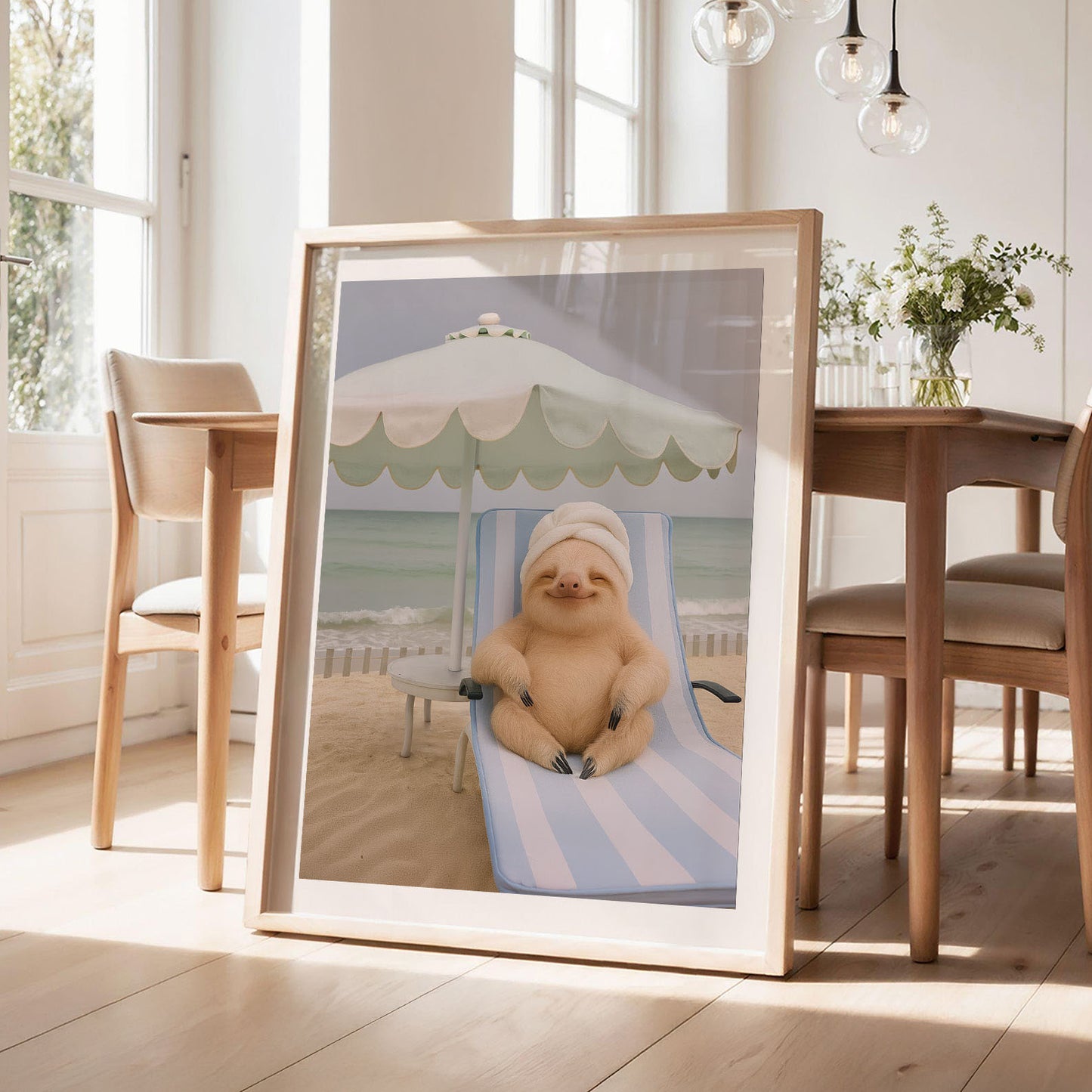 Relaxing On The Beach I, Vertical, Framed Art