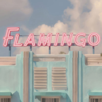 High Resolution Art Texture Of Retro Pink Flamingos