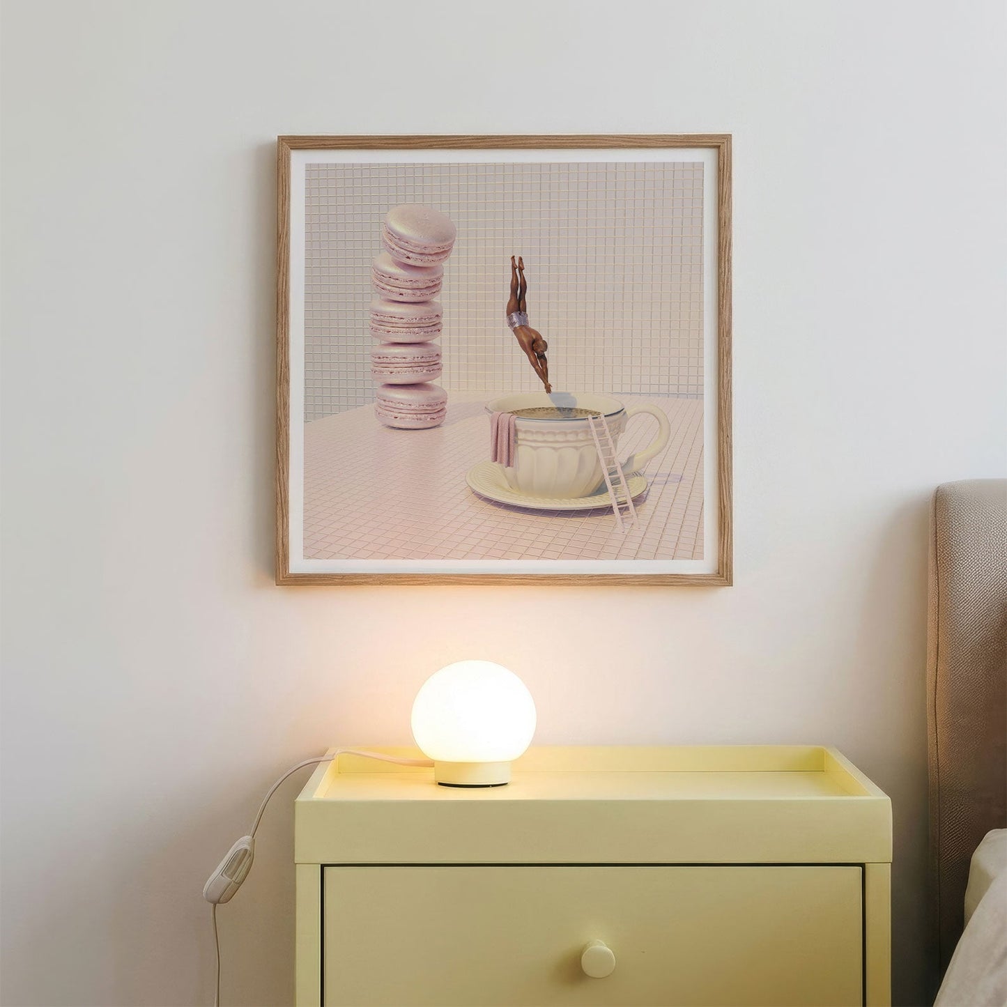 Rose Petal Dive, Square, Framed Art