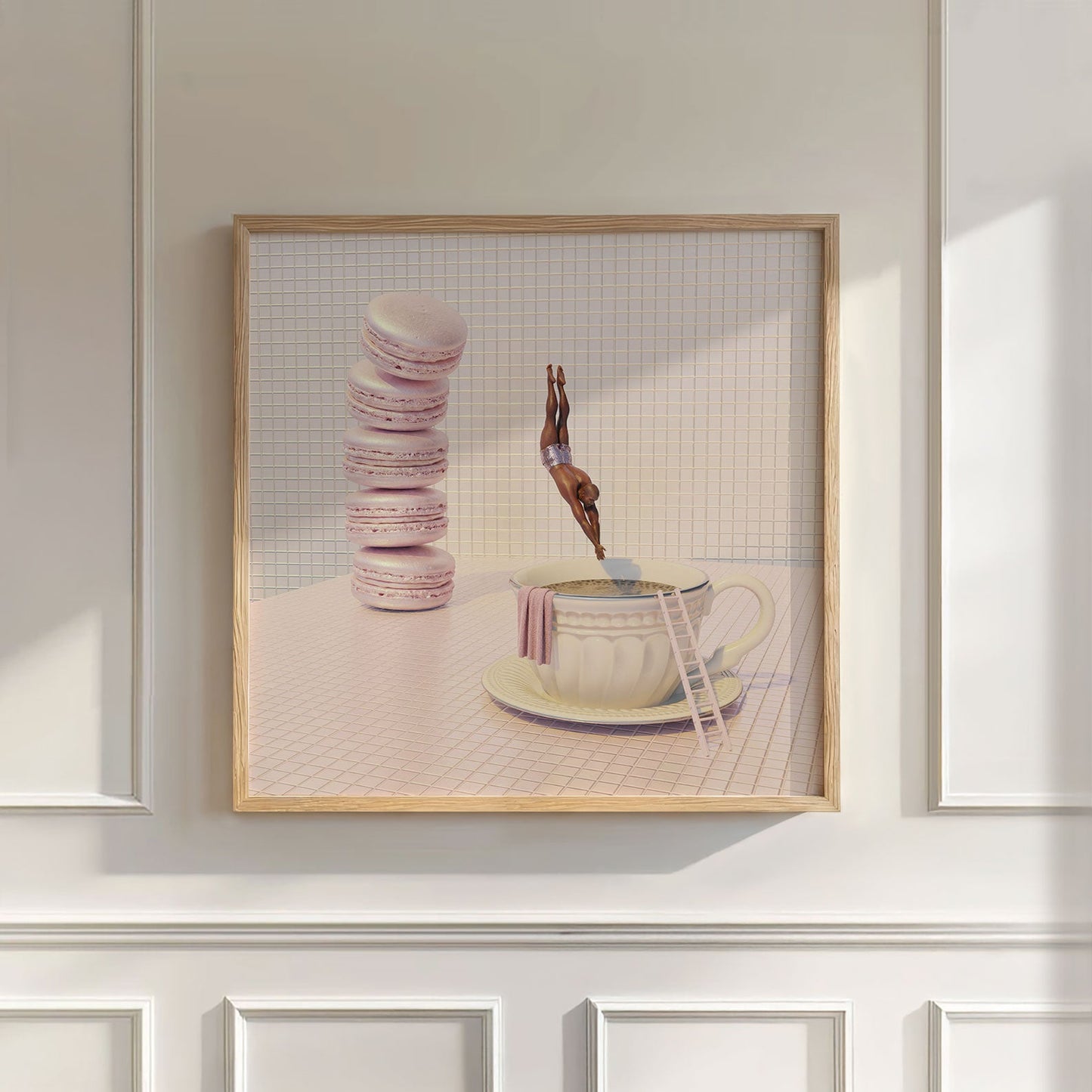 Rose Petal Dive, Square, Wall Art