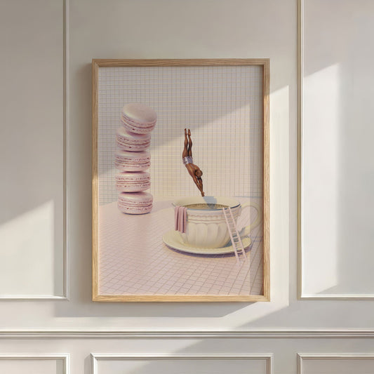 Rose Petal Dive, Vertical, Wall Art