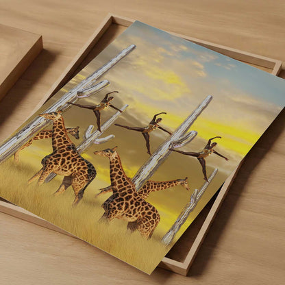 Safari Party, Vertical, Art Print