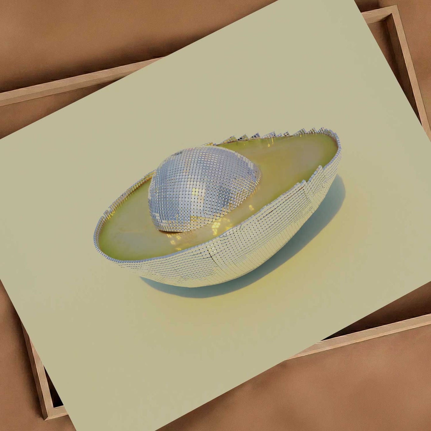 Silver Avocado, Horizontal, Art Print