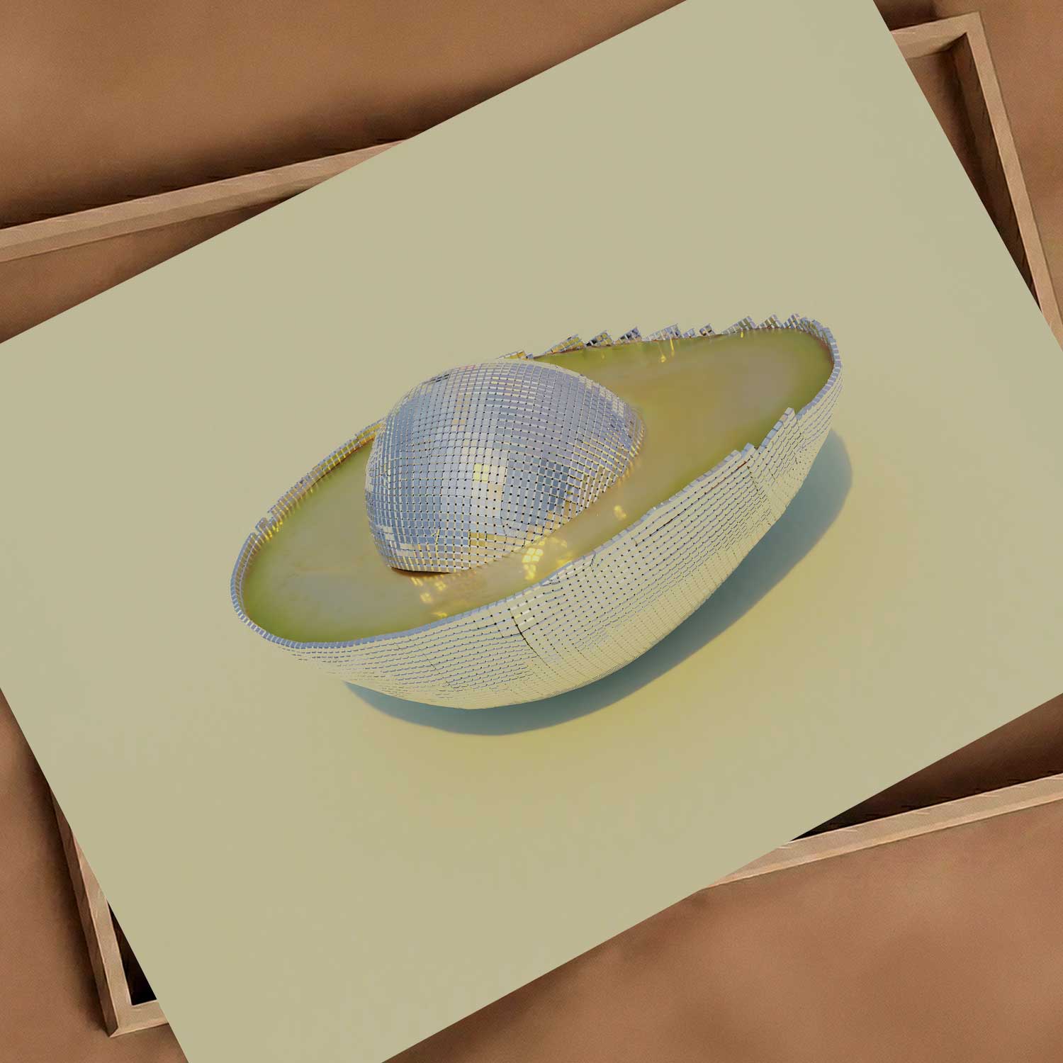 Silver Avocado, Horizontal, Art Print