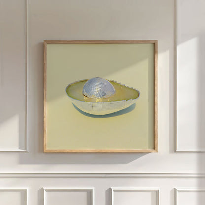 Silver Avocado, Square, Wall Art