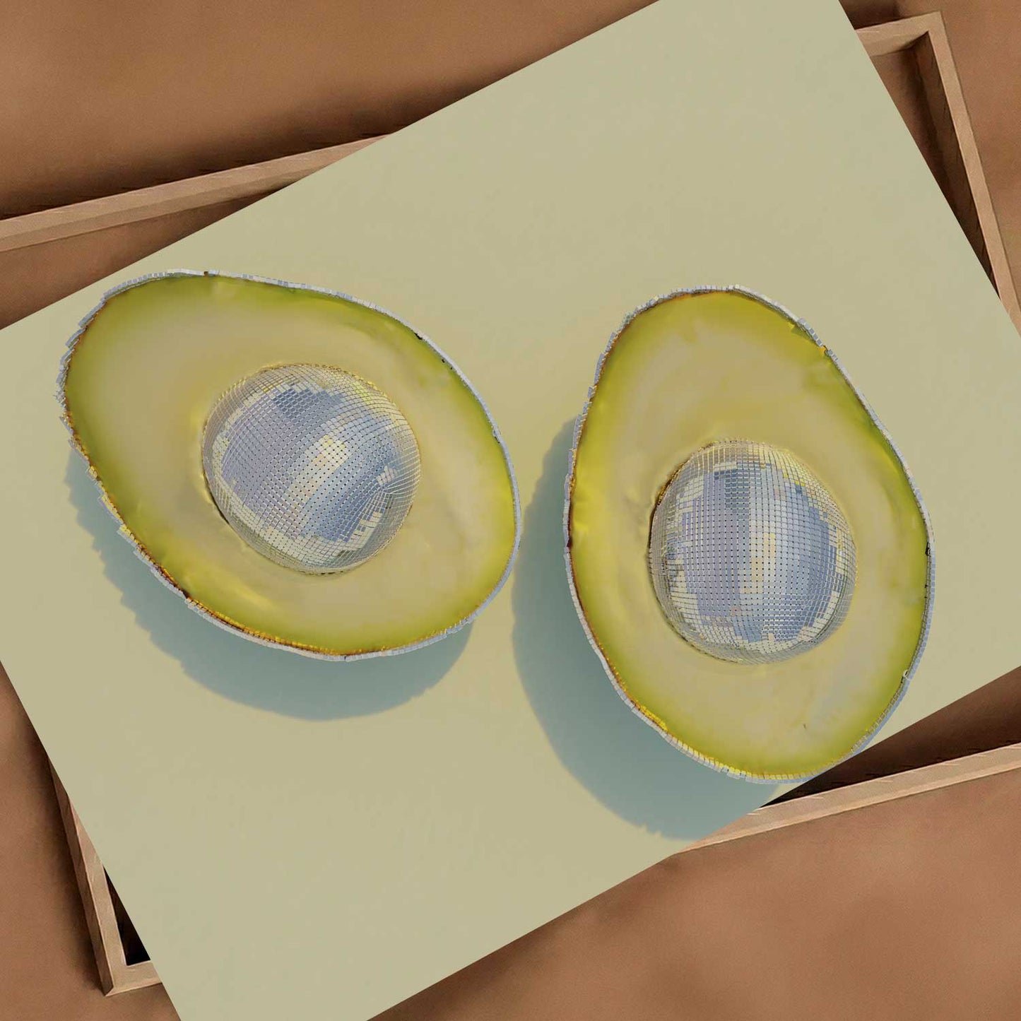 Silver Avocados, Horizontal, Art Print