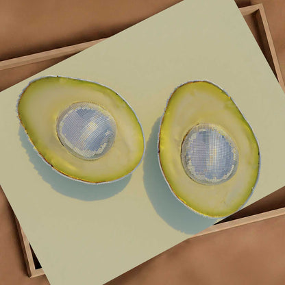 Silver Avocados, Horizontal, Art Print