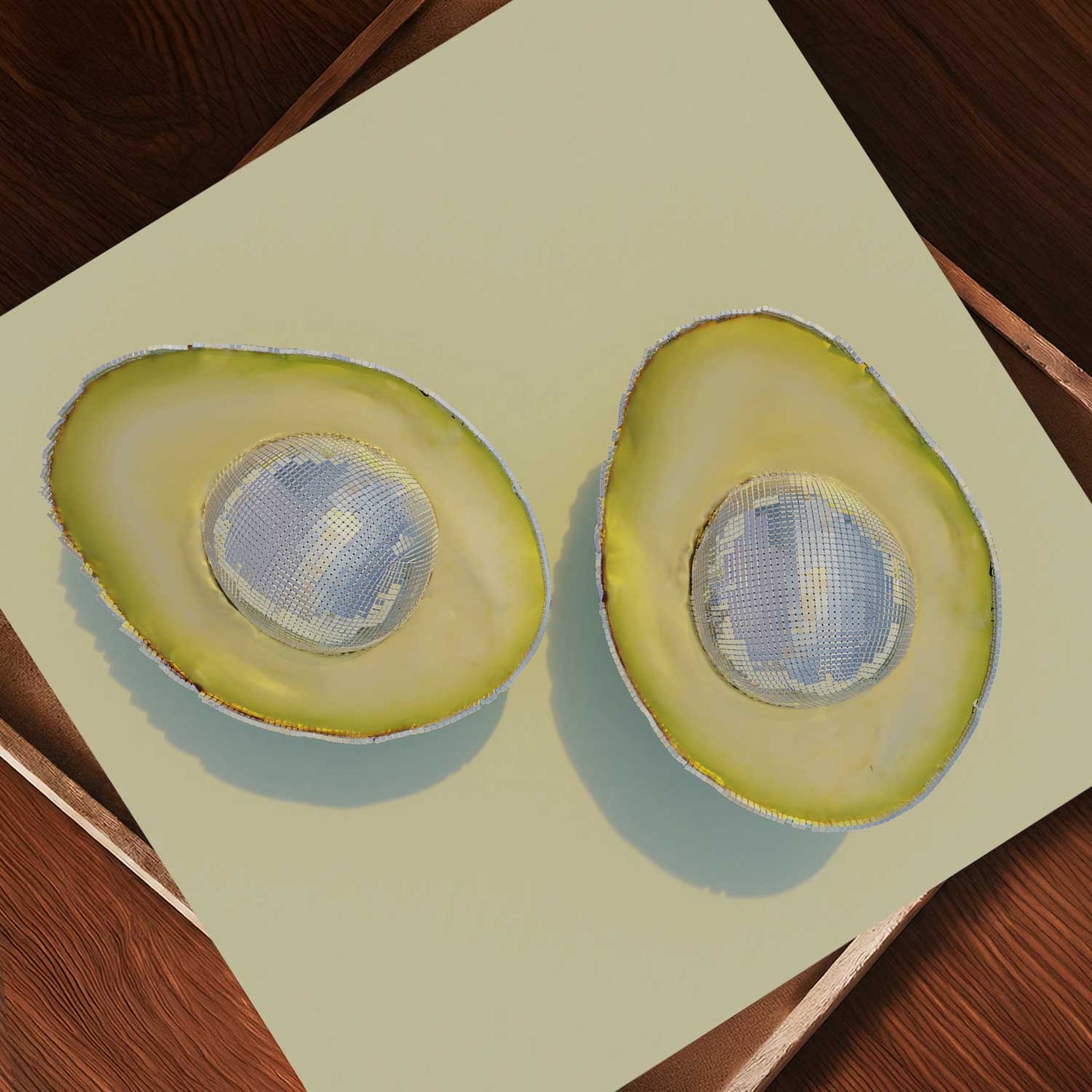 Silver Avocados, Square, Art Print