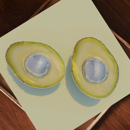 Silver Avocados, Square, Art Print