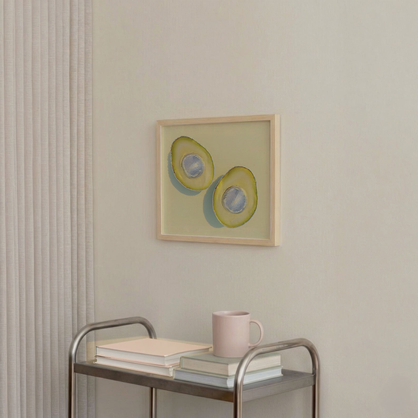 Silver Avocados, Square, Framed Art