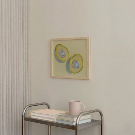 Silver Avocados, Square, Framed Art
