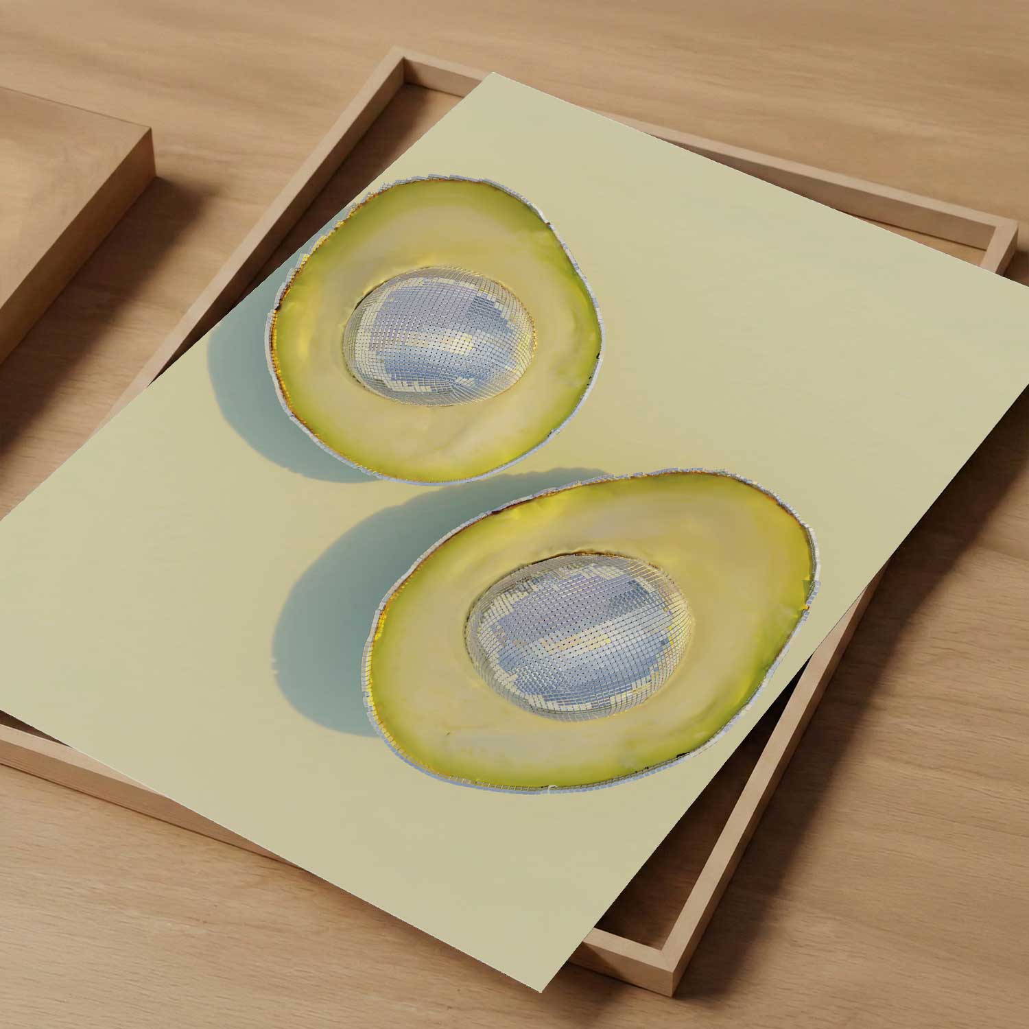 Silver Avocados, Vertical, Art Print