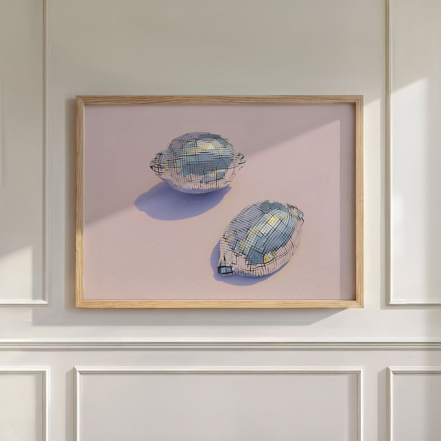 Silver Disco Lemons, Horizontal, Wall Art