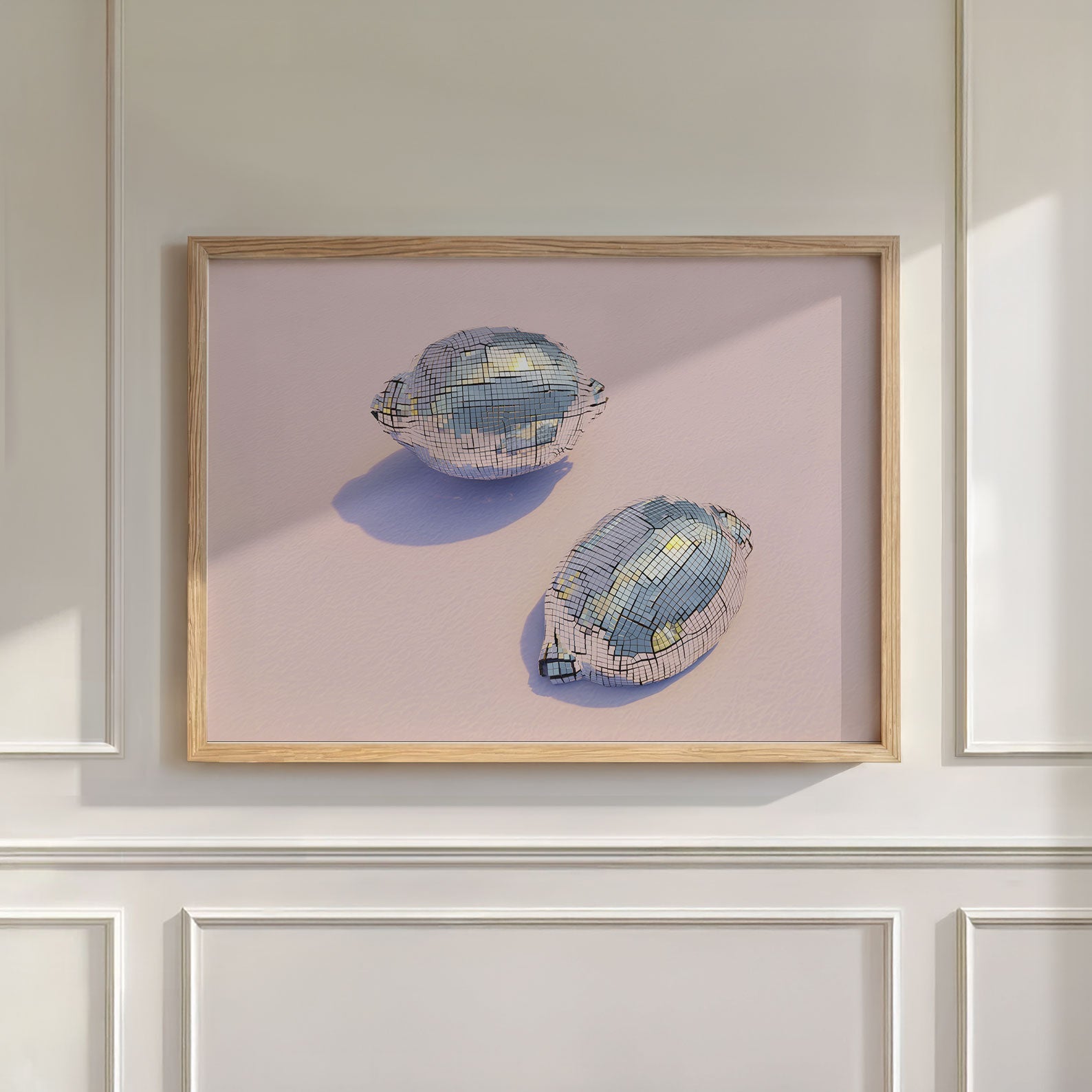 Silver Disco Lemons, Horizontal, Wall Art
