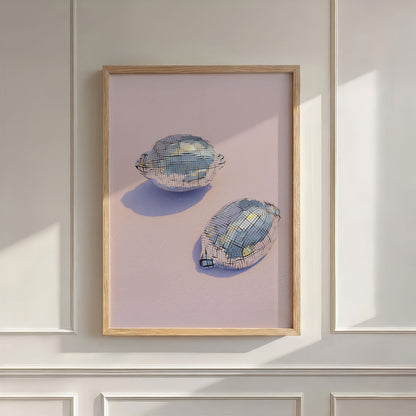 Silver Disco Lemons, Vertical, Wall Art