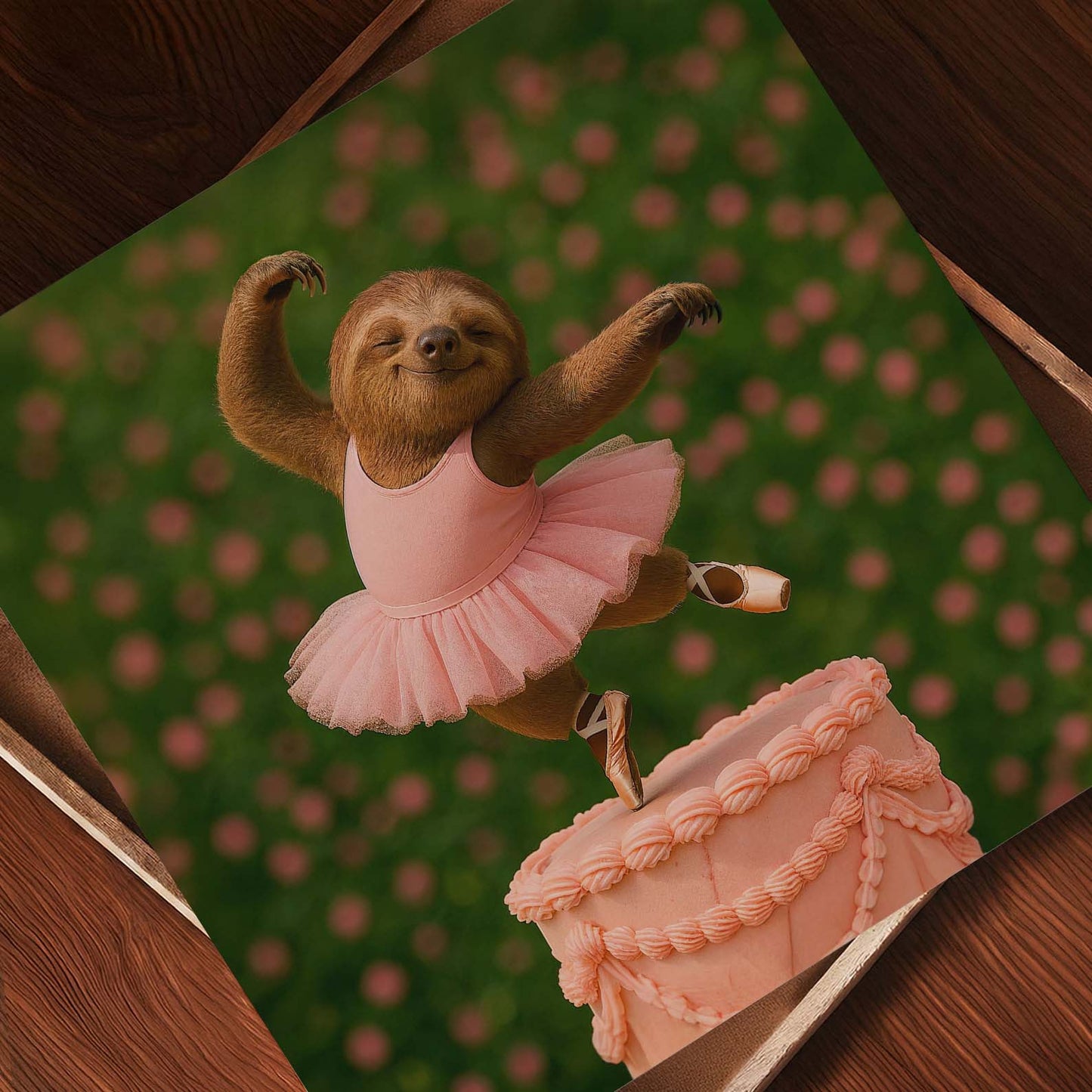 Sloth Ballerina, Square, Art Print