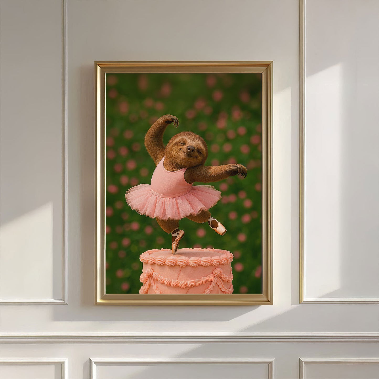 Sloth Ballerina, Vertical, Wall Art