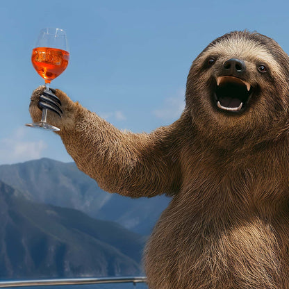 Extreme Close Up Detail Of Sloth Yacht Party II