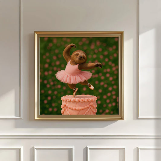 Ballet Sloth in Flower Garden, Square