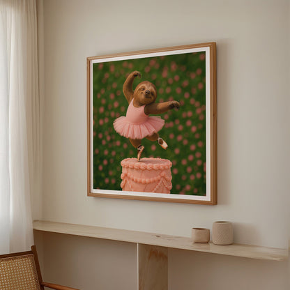 Ballet Sloth in Flower Garden, Square