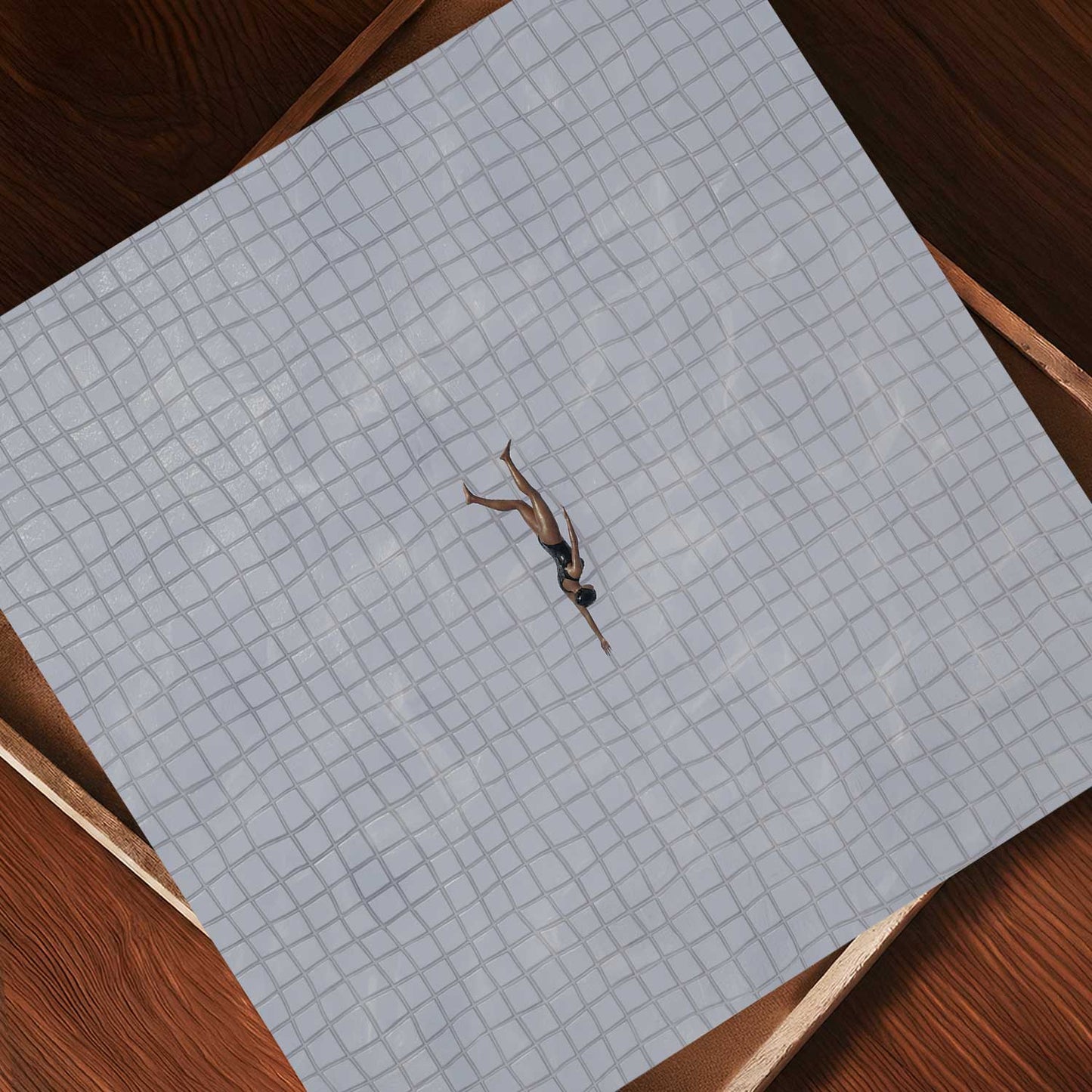 Solo Swimmer, Square, Art Print