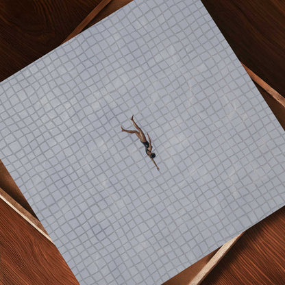 Solo Swimmer, Square, Art Print