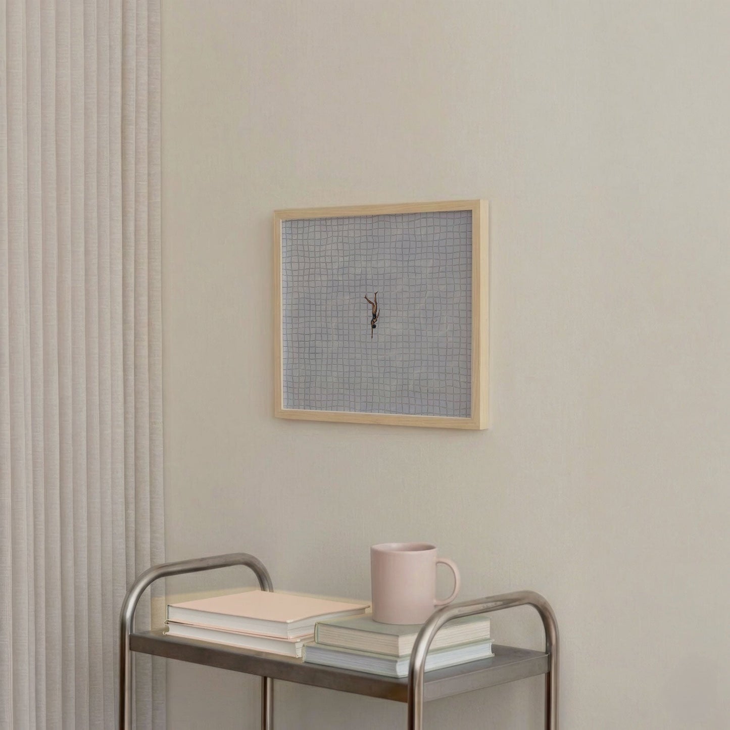 Solo Swimmer, Square, Framed Art